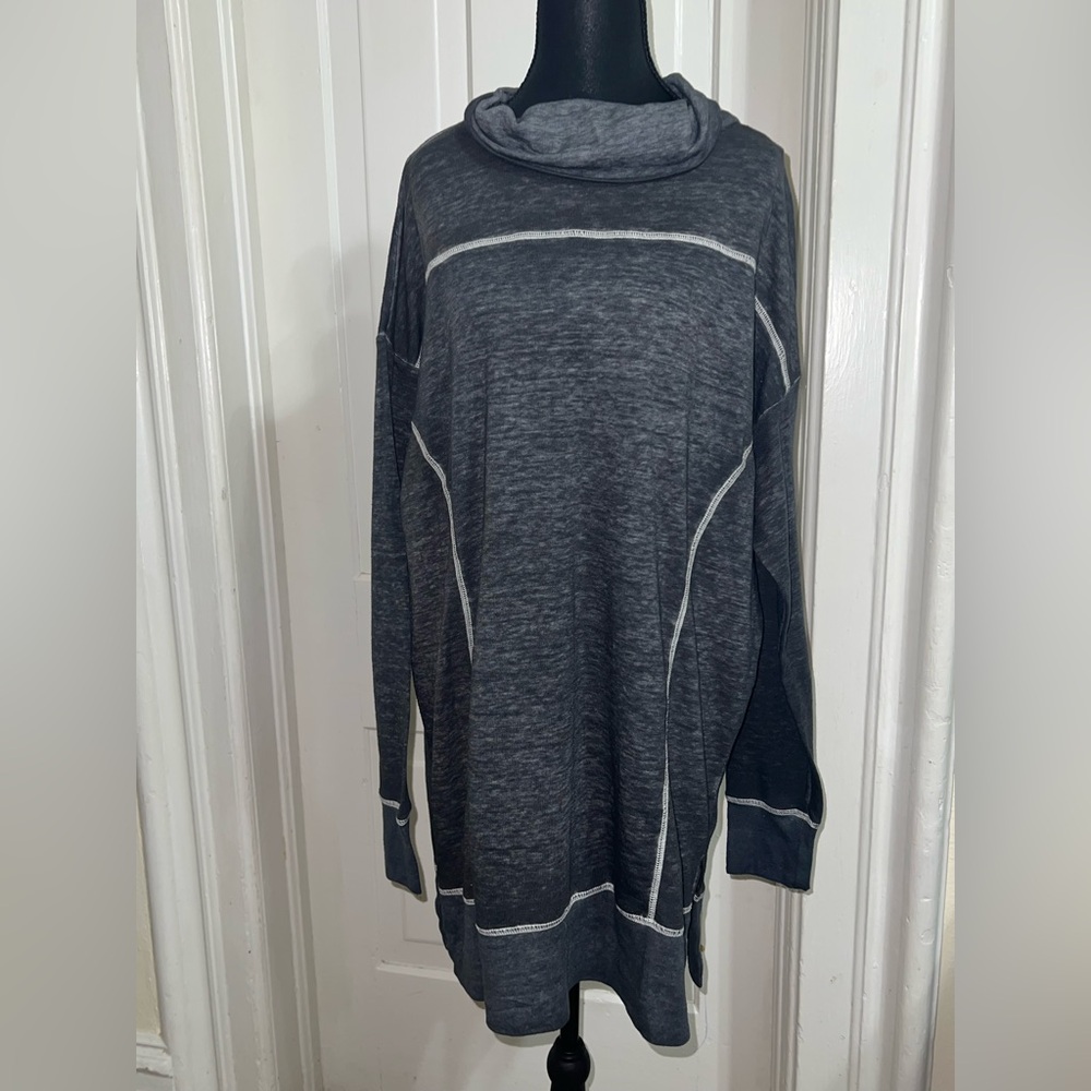MTA Sport Gray Sweater with White Accents, Unisex XL top running shirt
